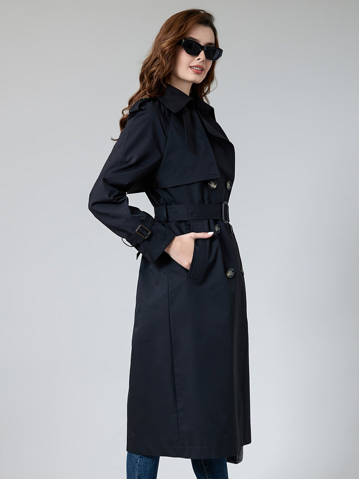 Elegant Trench Coat with Belt Detail and Mid-Length Windproof Design for Women | Ideal for Autumn