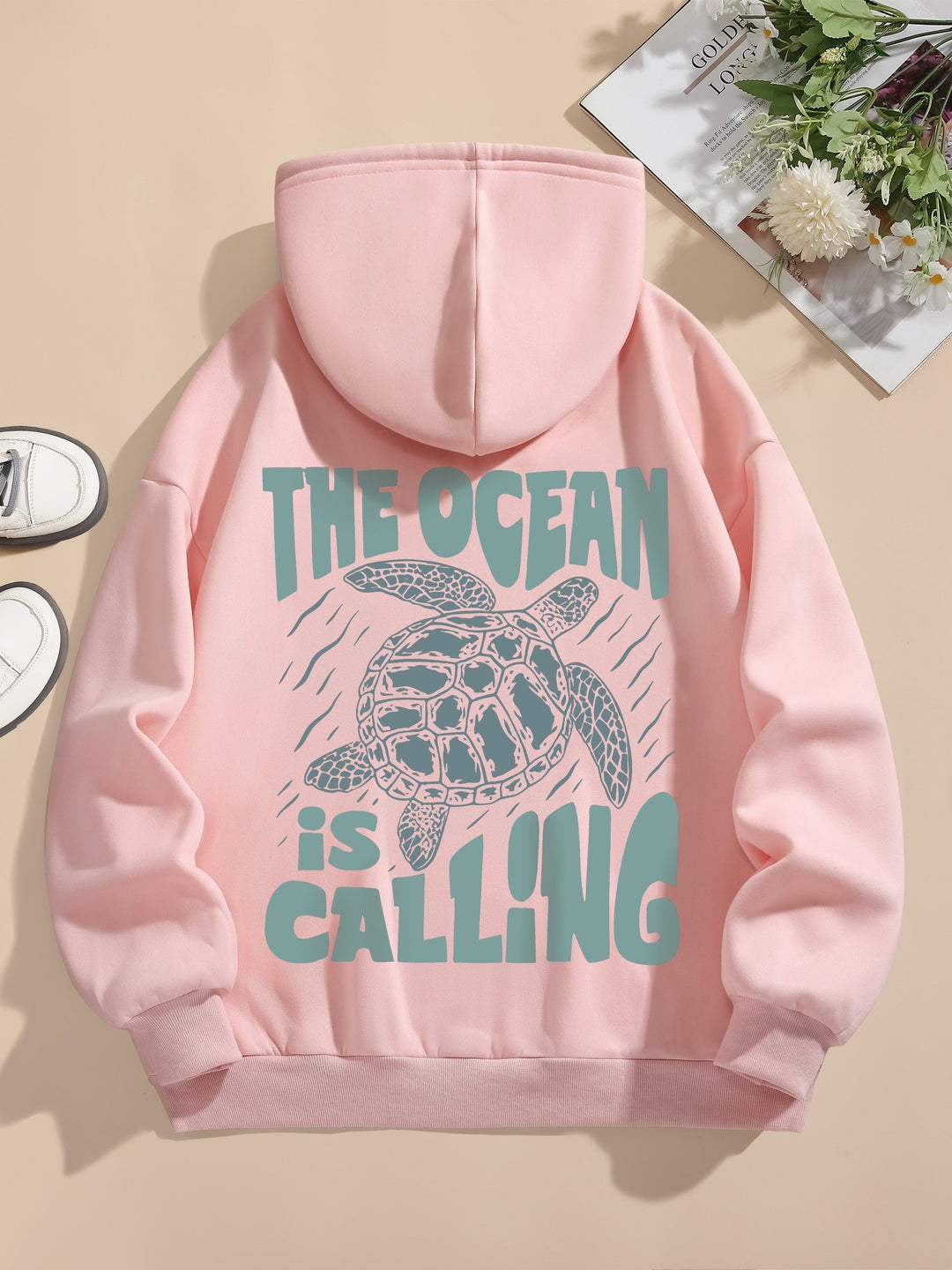 Casual Sweat Pullover Hoodie with Backprint and Hood for Women | Perfect for Everyday Wear