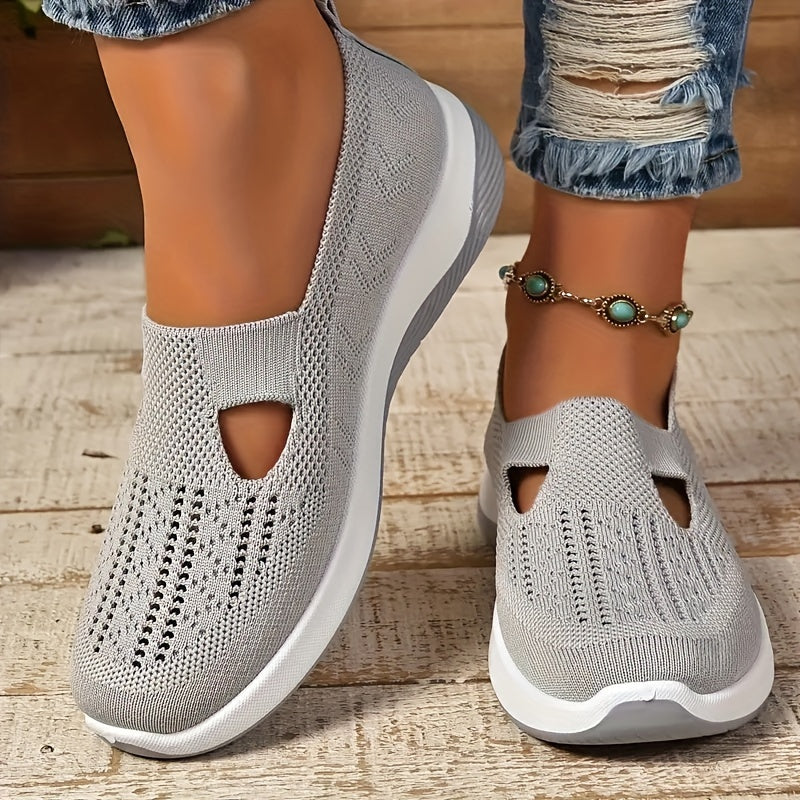 Stylish Lightweight Knit Cut-Out Sneakers for Women | Perfect for Casual Days