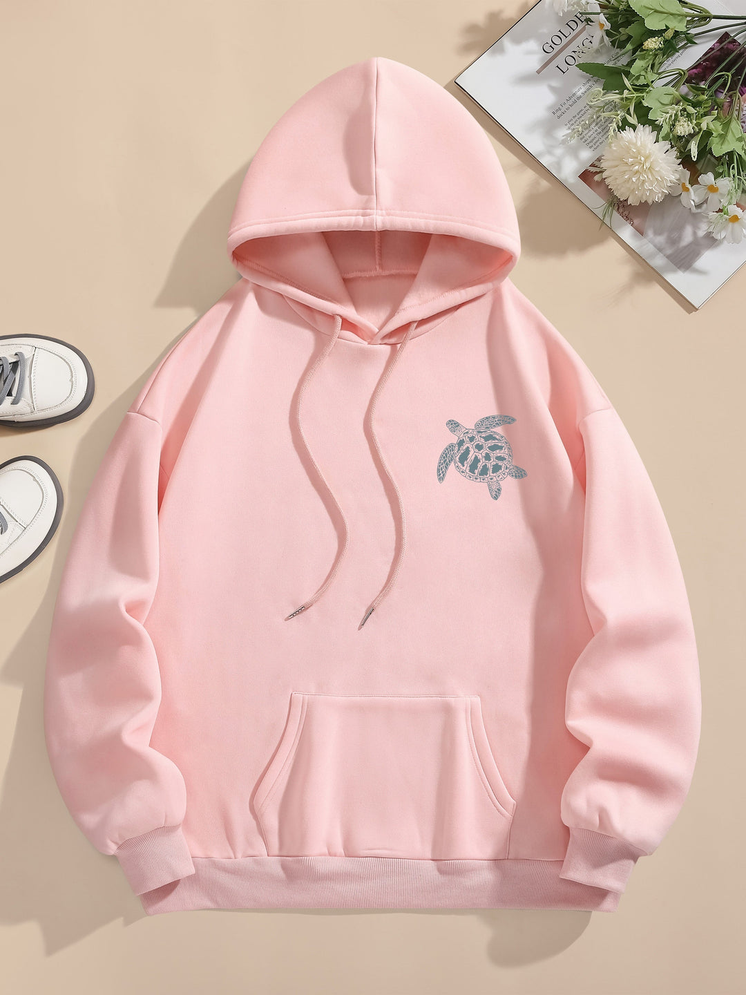 Casual Sweat Pullover Hoodie with Backprint and Hood for Women | Perfect for Everyday Wear