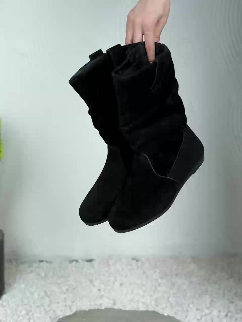 Casual Warm Vegan Leather Suede Flat Boots for Women | Ideal for Autumn/Winter