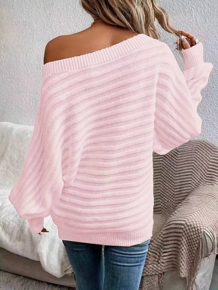 Casual Off Shoulder Wool Sweater with Comfy Design for Women | Ideal for Winter