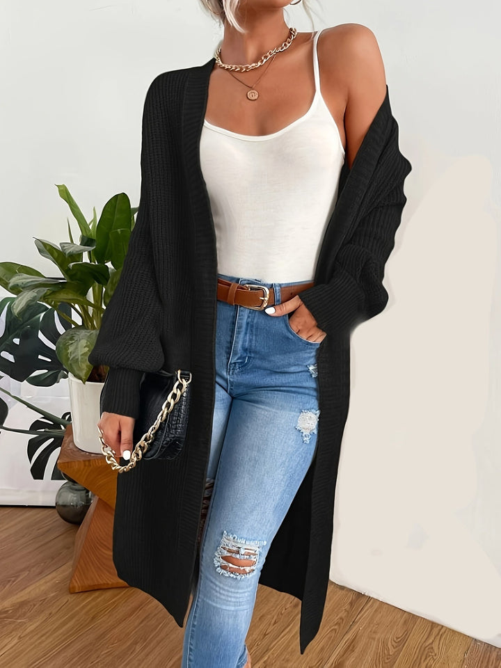 Casual Drop Shoulder Wool Duster Cardigan for Women | Perfect for Casual Days