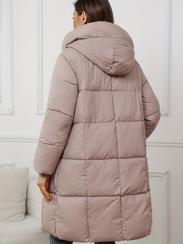 Elegant Long Puffer Winter Jacket with Hood for Women | Ideal for Winter