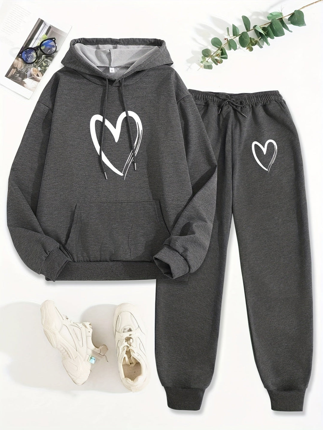 Women's Casual Cotton Hooded Sweater & Joggers Tracksuit Set | Ideal for Autumn/Winter