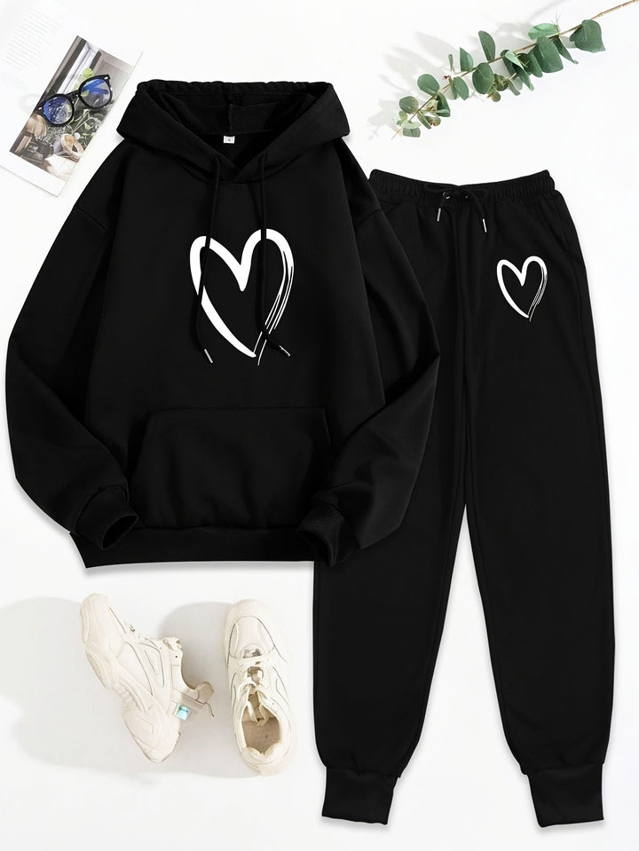 Women's Casual Cotton Hooded Sweater & Joggers Tracksuit Set | Ideal for Autumn/Winter