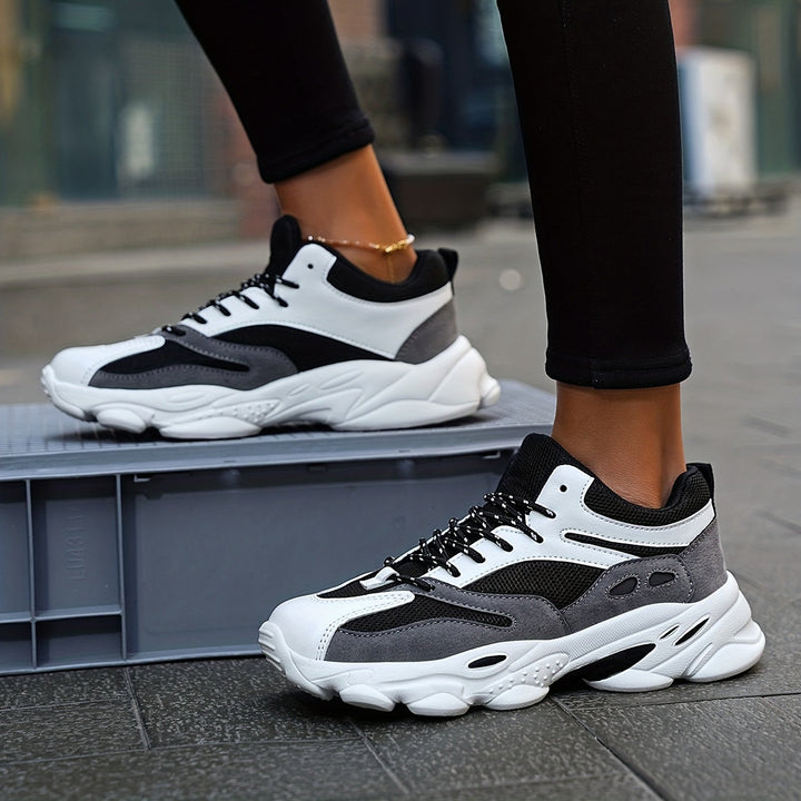 Stylish Thick Sole Shock-Absorbing Chunky Sneakers for Women | Comfortable Streetwear