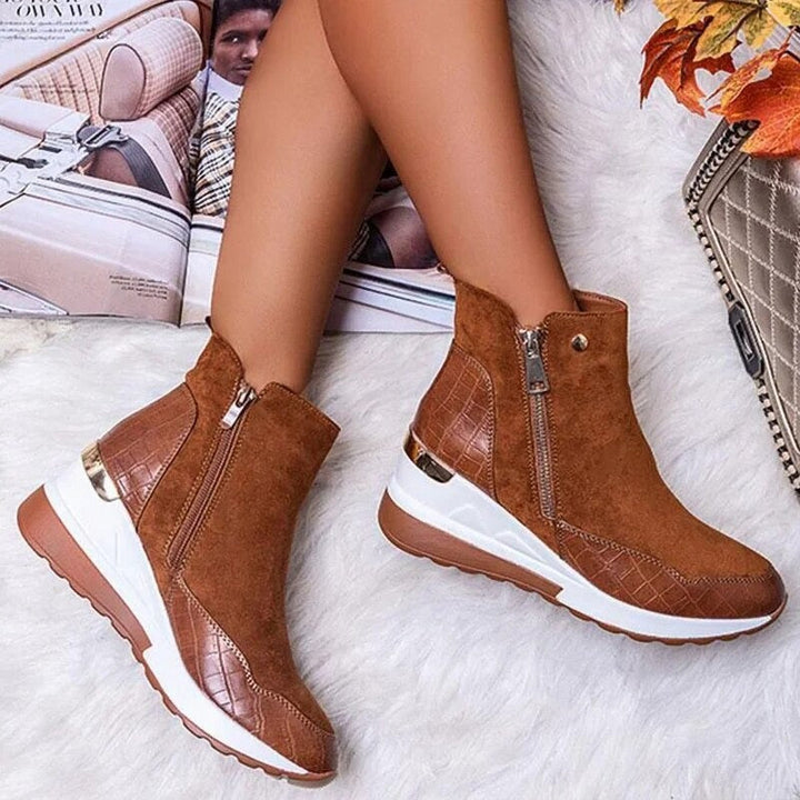 Casual Vegan Leather Ankle Boots with Zipper and Heel for Women | Perfect for Casual Days