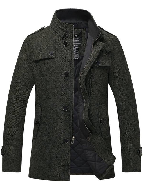 Comfortable Woolen Coat With Zipper and Buttons For Men | Ideal for Winter