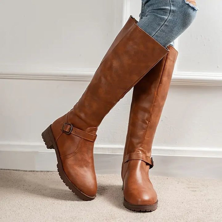 Vegan Leather Knee High Boots with Heel for Women | Eco-Friendly Materials