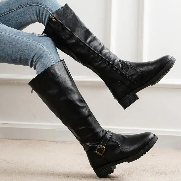 Vegan Leather Knee High Boots with Heel for Women | Eco-Friendly Materials