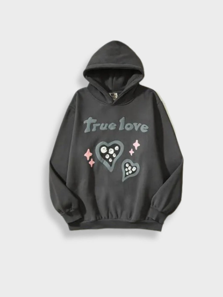 Comfortable Hoodie With "True Love" Print For Men | Ideal for Autumn