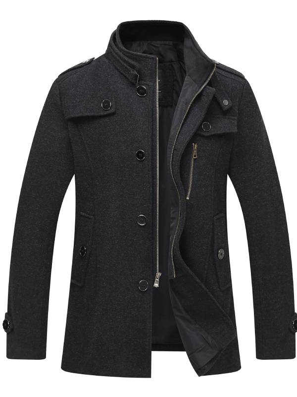 Comfortable Woolen Coat With Zipper and Buttons For Men | Ideal for Winter