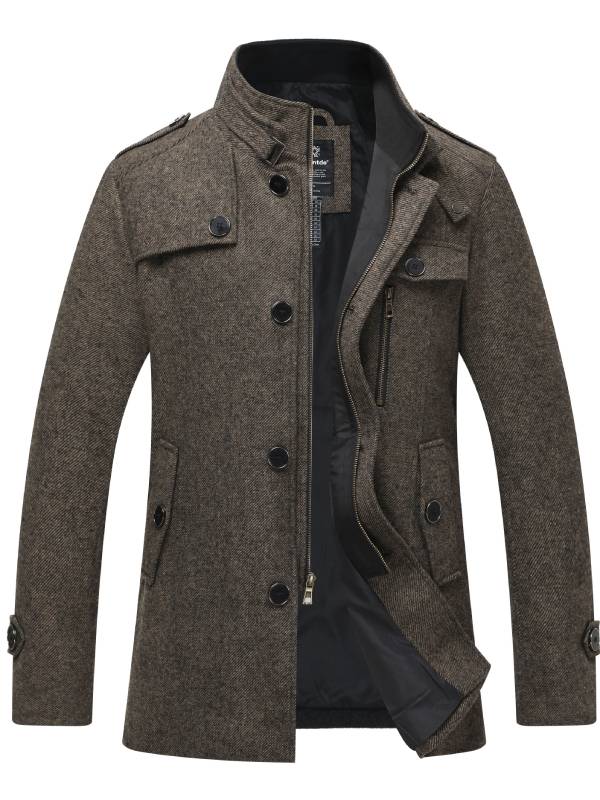 Comfortable Woolen Coat With Zipper and Buttons For Men | Ideal for Winter