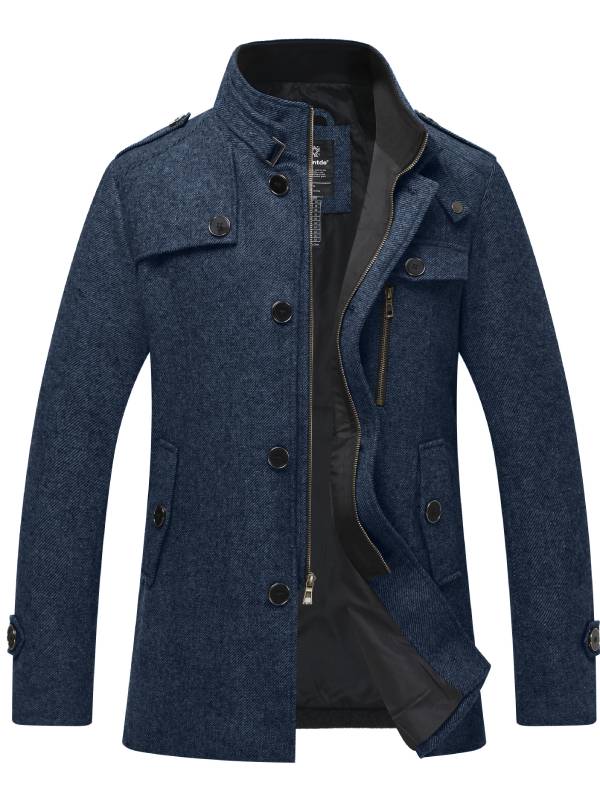 Comfortable Woolen Coat With Zipper and Buttons For Men | Ideal for Winter