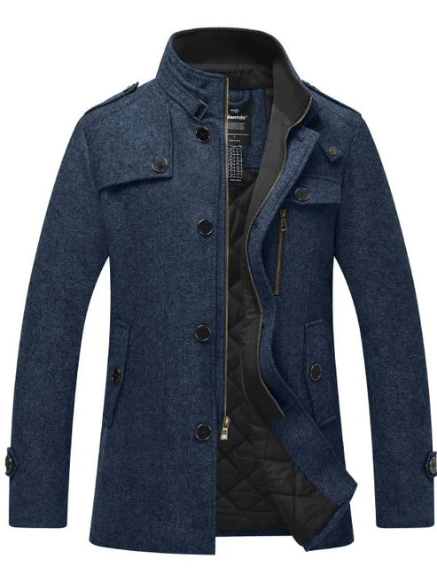 Comfortable Woolen Coat With Zipper and Buttons For Men | Ideal for Winter