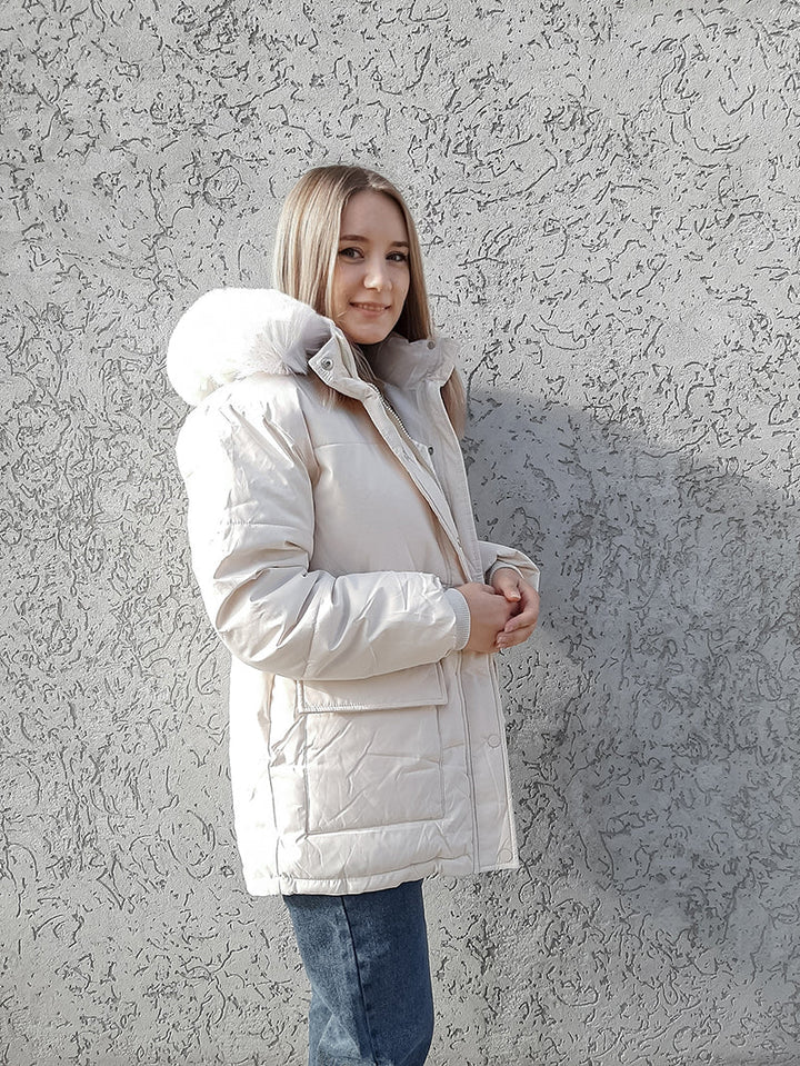 Elegant Winter Parka Jacket with Fur Hood for Women | Ideal for Winter