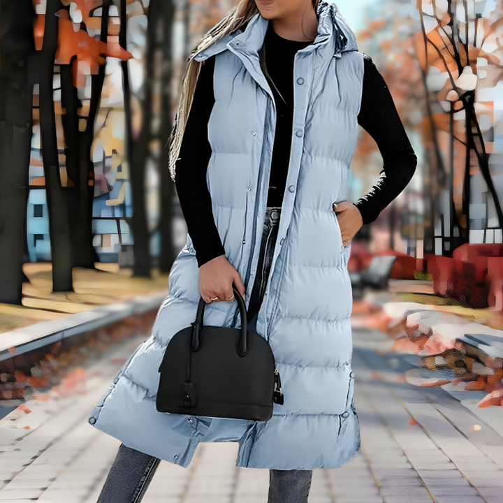 Stylish Sleeveless Long Down Parka for Women | Perfect for Winter