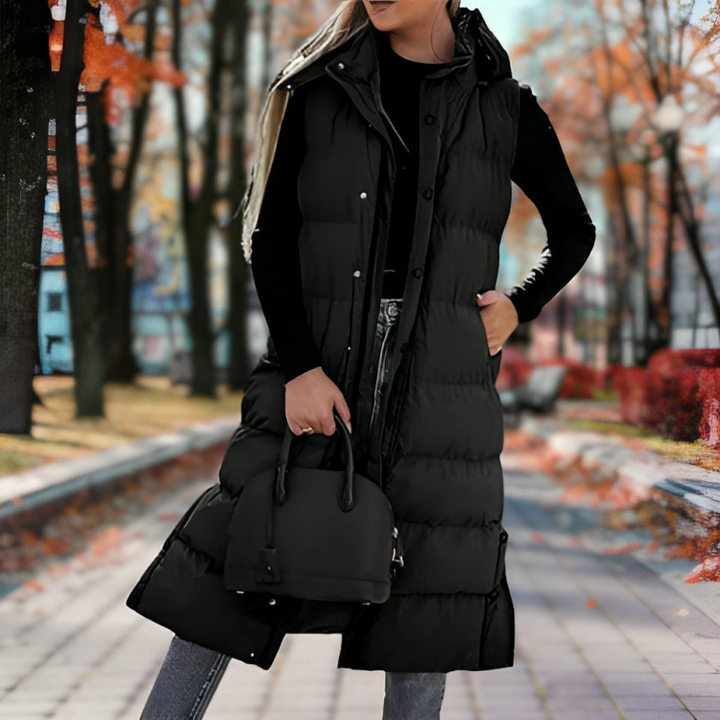 Stylish Sleeveless Long Down Parka for Women | Perfect for Winter