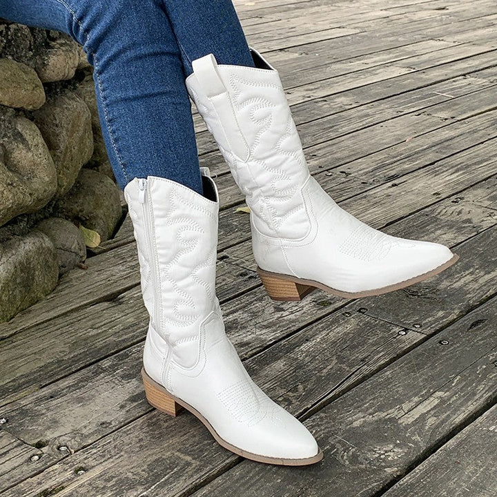 Casual Western Cowboy Ankle Boots with Heel for Women | Perfect for Casual Days