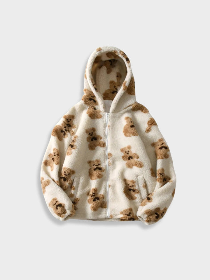 Comfortable Bear Print Fleece Hoodie For Men | Ideal for Autumn